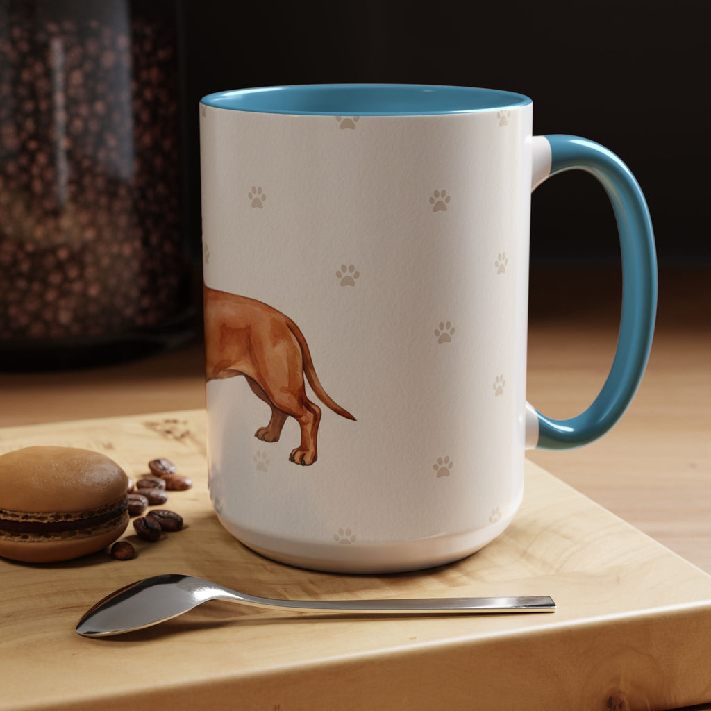 Dachshund Lover Mug – Wiener Dog with Scarf, Cute Watercolor Dachshund Gift Mug
