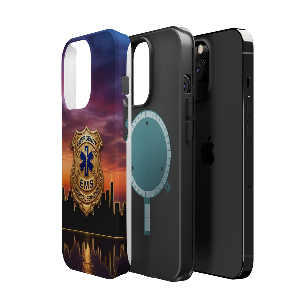 EMS Badge Sunset Skyline Phone Case — Magnetic Wireless Charging Cover