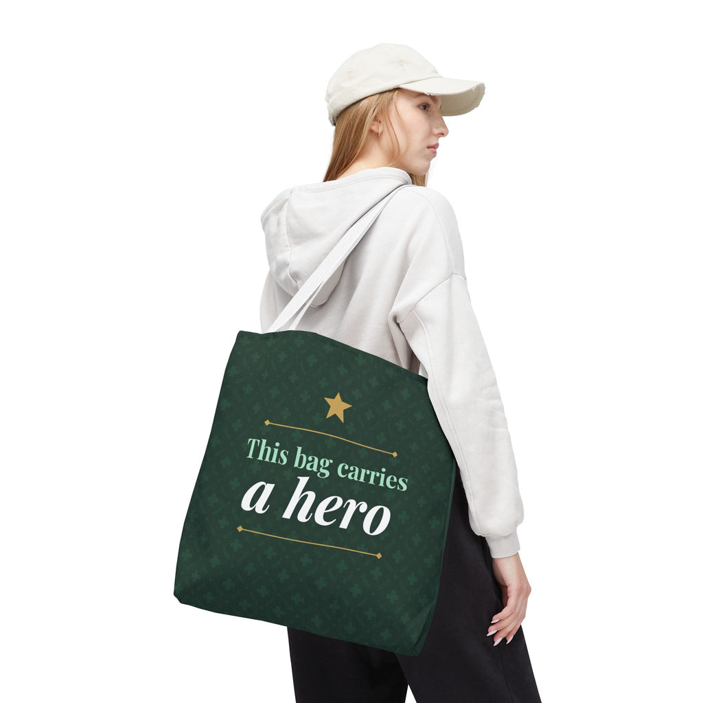 This Bag Carries a Hero Tote | Nurse Gift Tote Bag | Essential Worker Appreciation Gift | Premium Polyester Carry-All