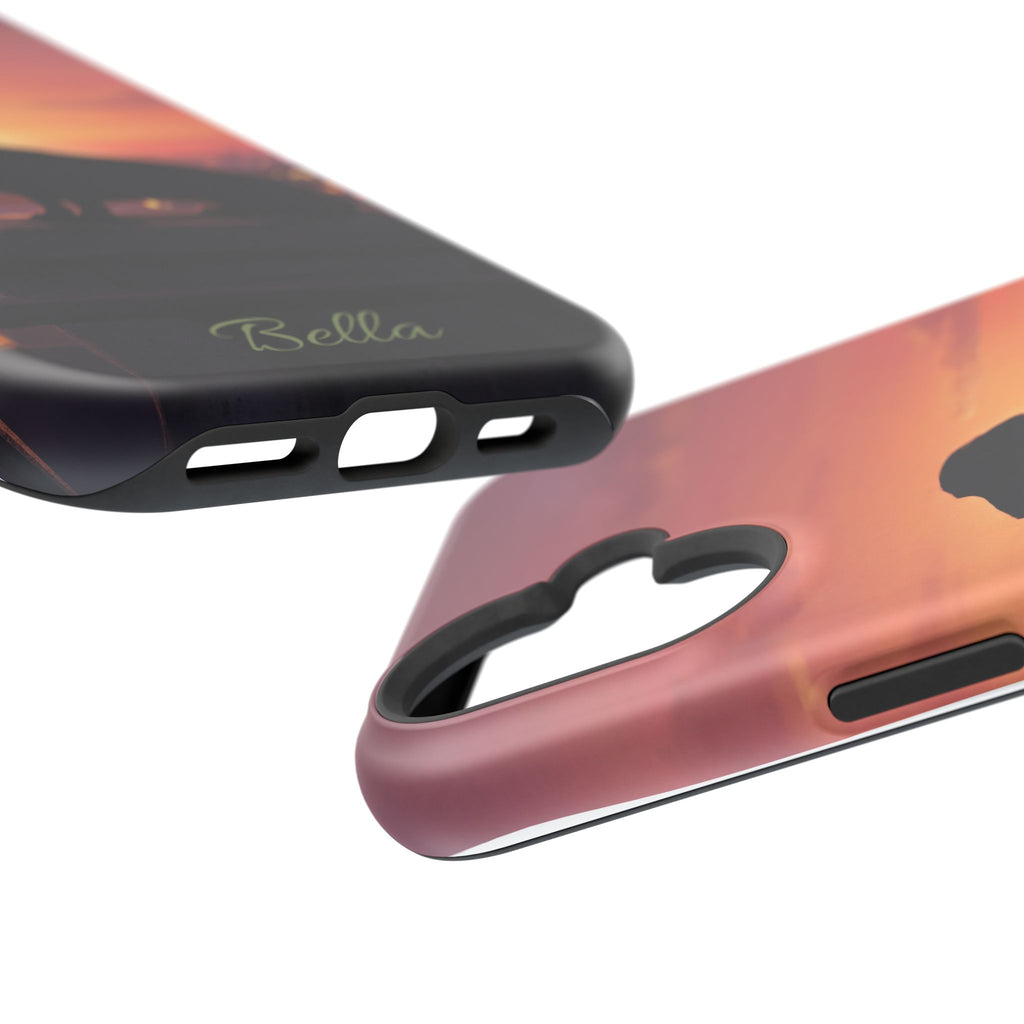 Personalized Dachshund Rooftop Sunset Phone Case — Wireless Charging Cover
