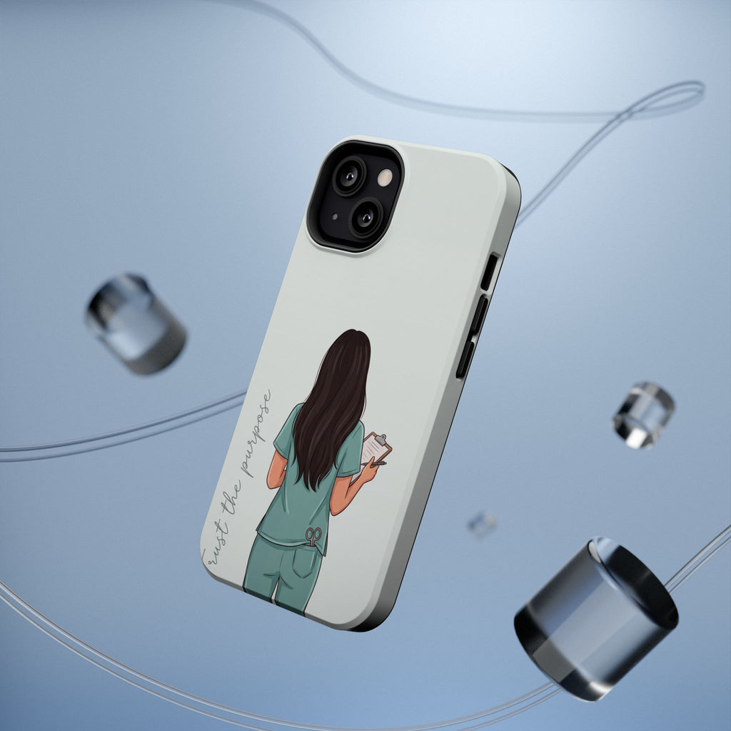 Nurse Illustration Phone Case — Impact-Resistant Wireless Charging Cover