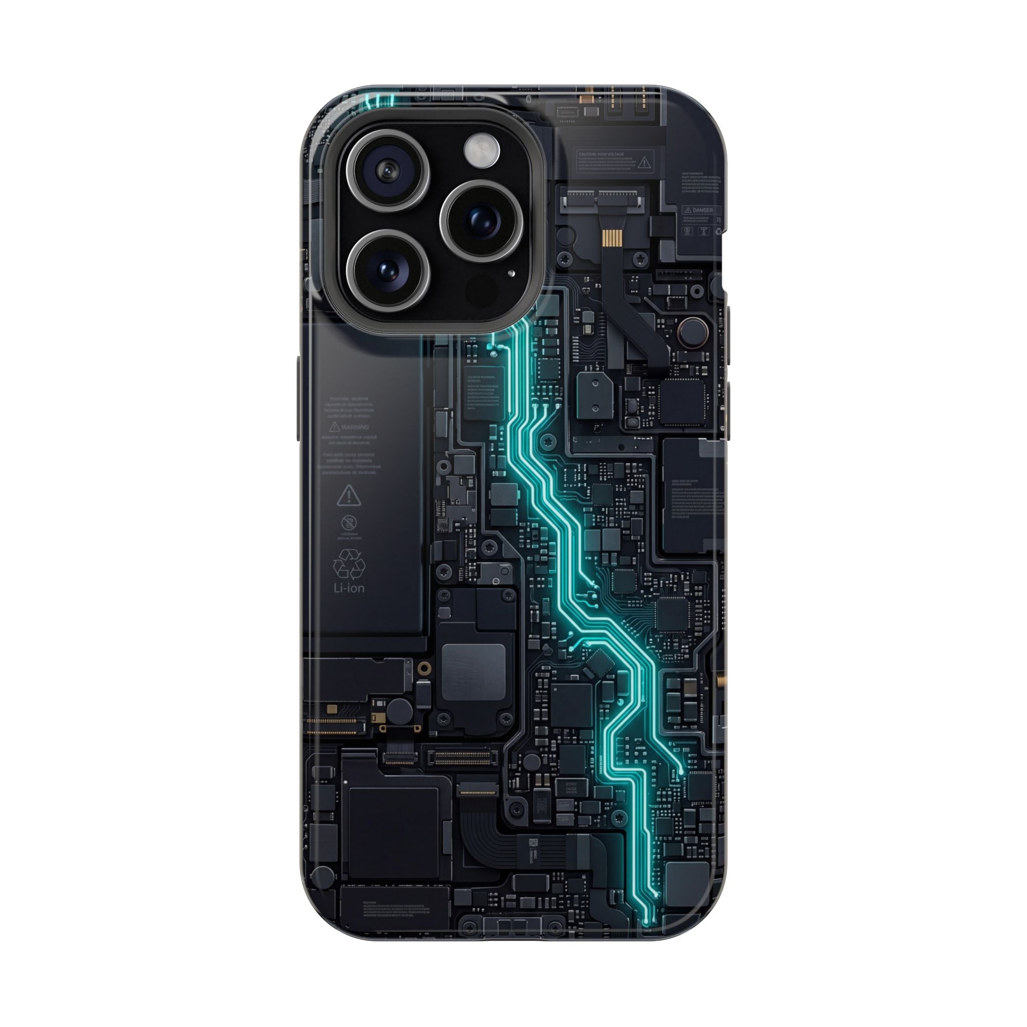 Cyan Bolt Electrician Phone Case — Electric Circuit Wireless Charging Cover
