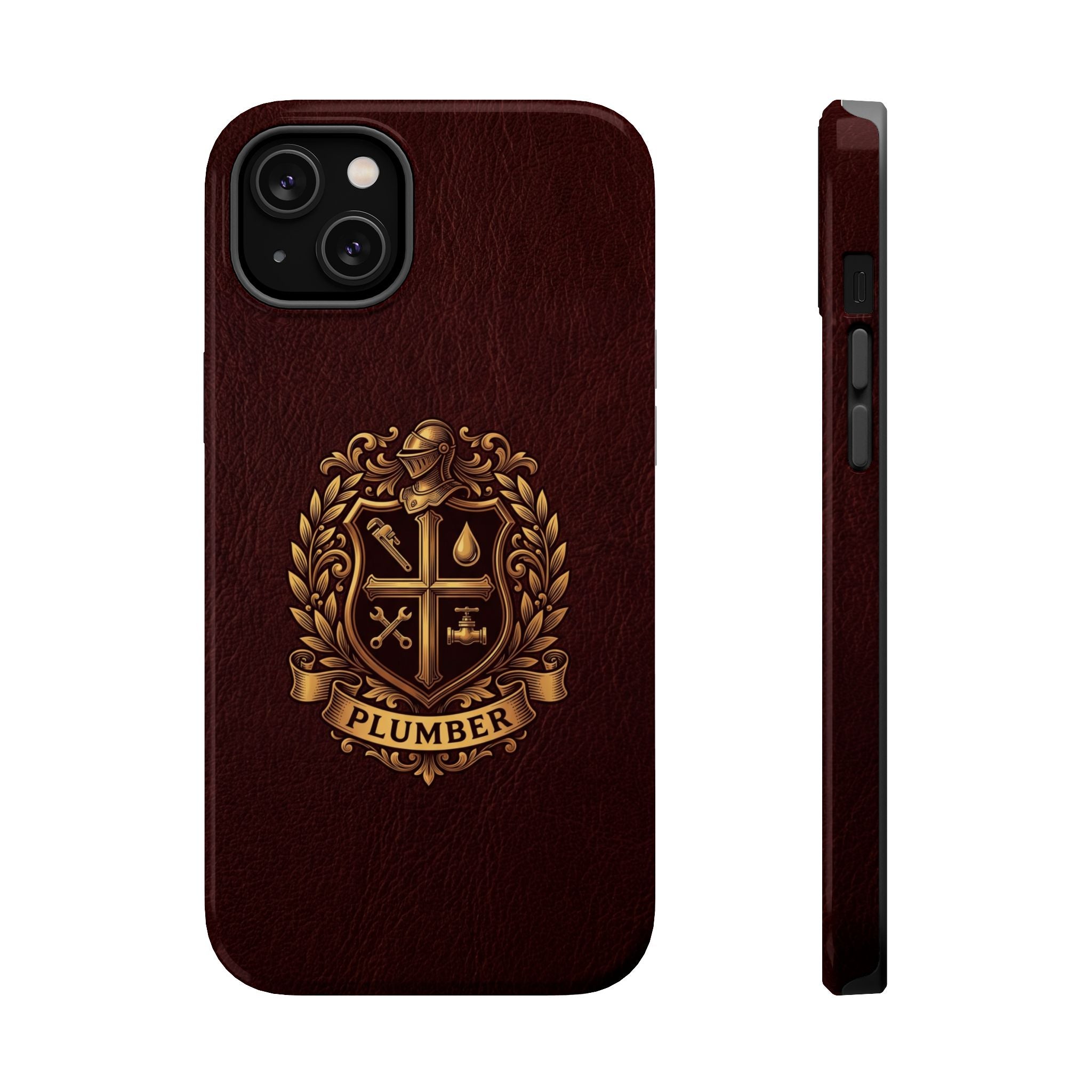 Plumber Crest Phone Case — Heraldic Shield Design Wireless Charging Cover