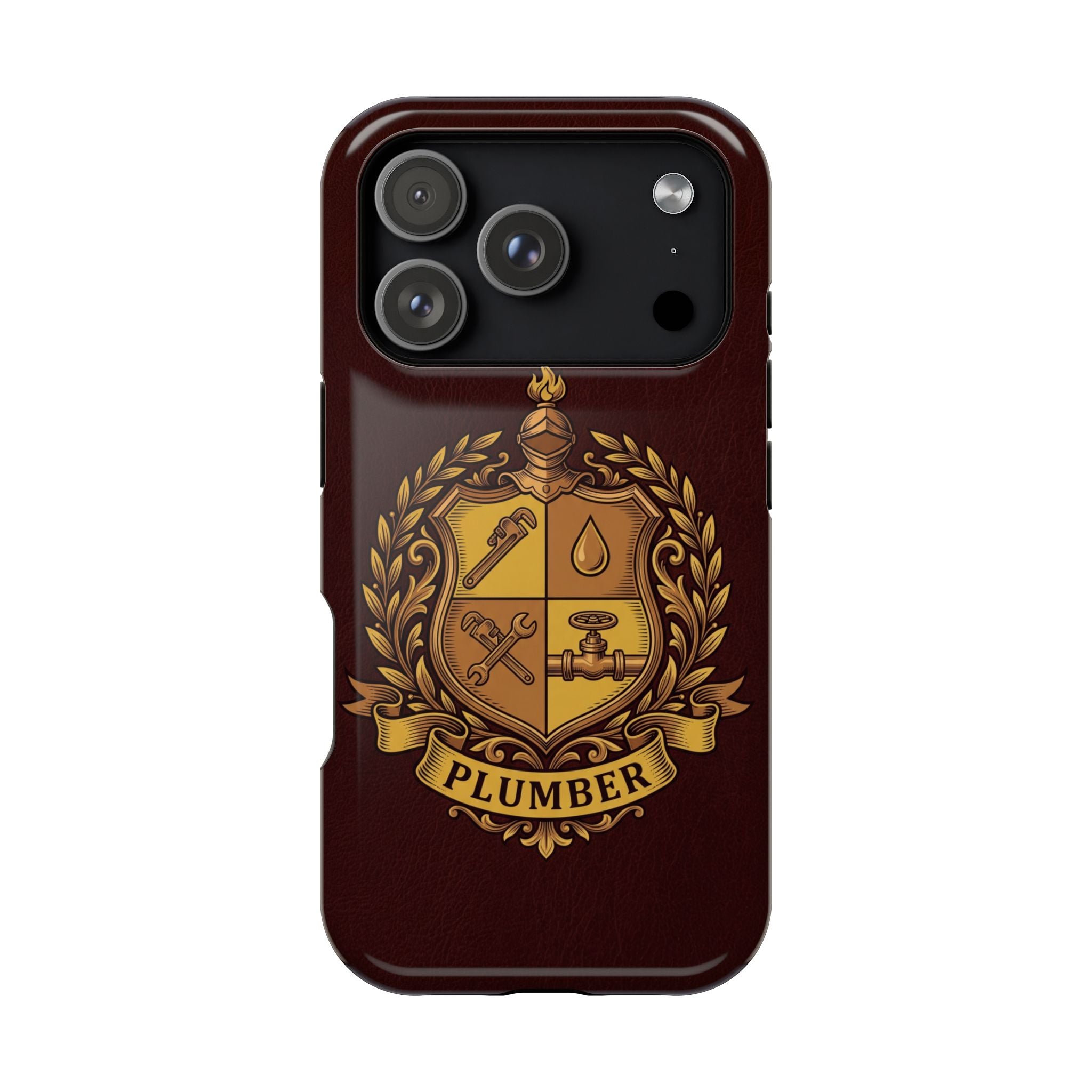 Plumber Crest Phone Case — Heraldic Shield Wireless Charging Cover