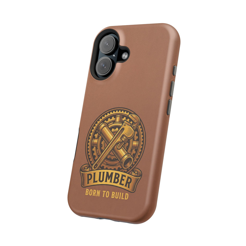 Plumber Born to Build Phone Case — Badge Wireless Charging Cover