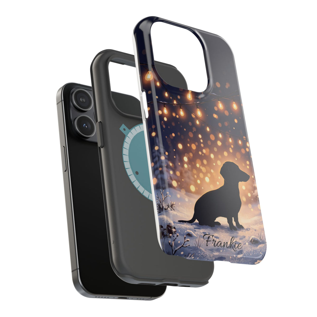 Personalized Dachshund Golden Sparks Phone Case — Wireless Charging Cover