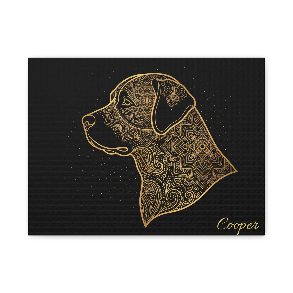 Labrador Personalized Canvas | Gold Mandala Line Art Wall Art