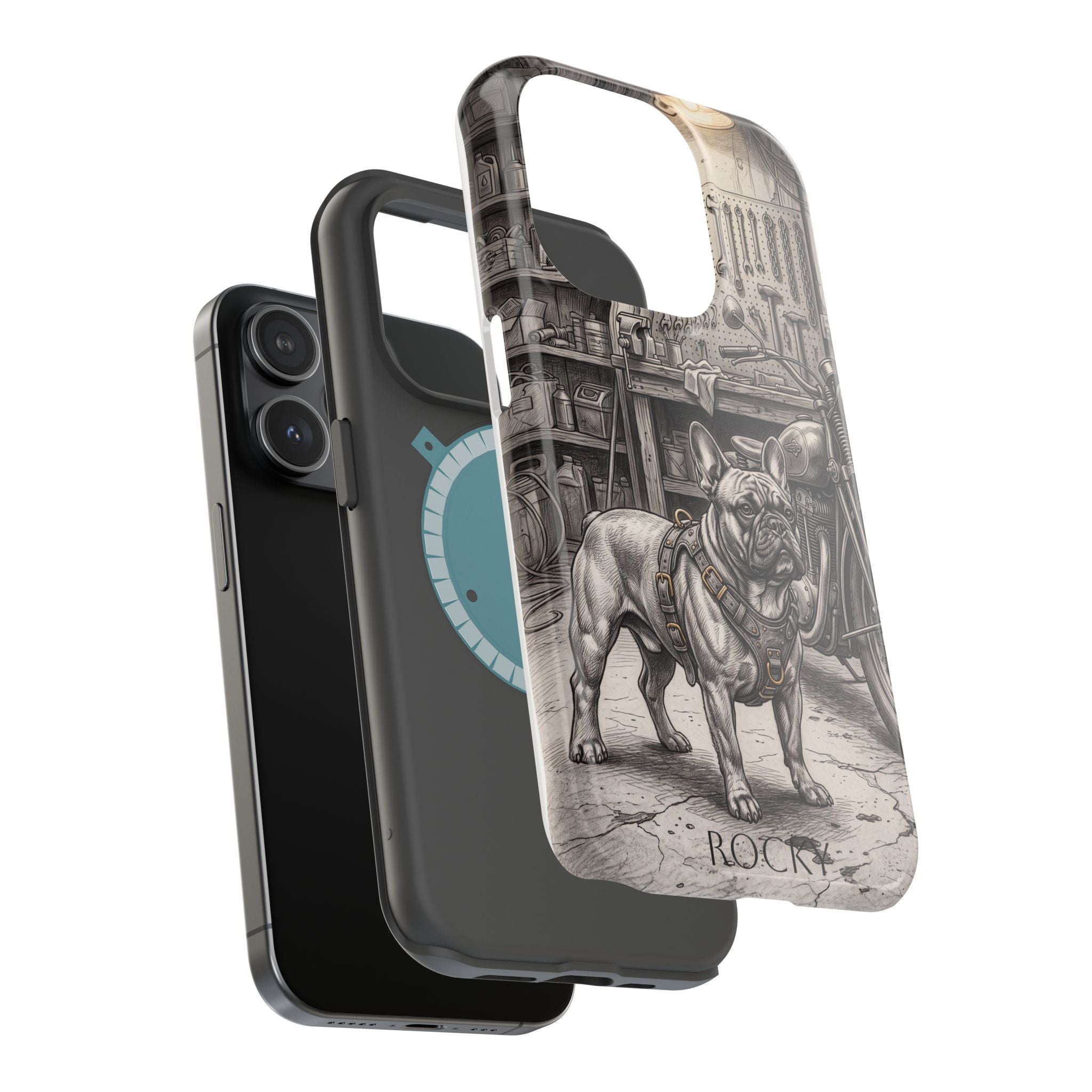 Personalized French Bulldog Vintage Street Phone Case — Wireless Charging Cover