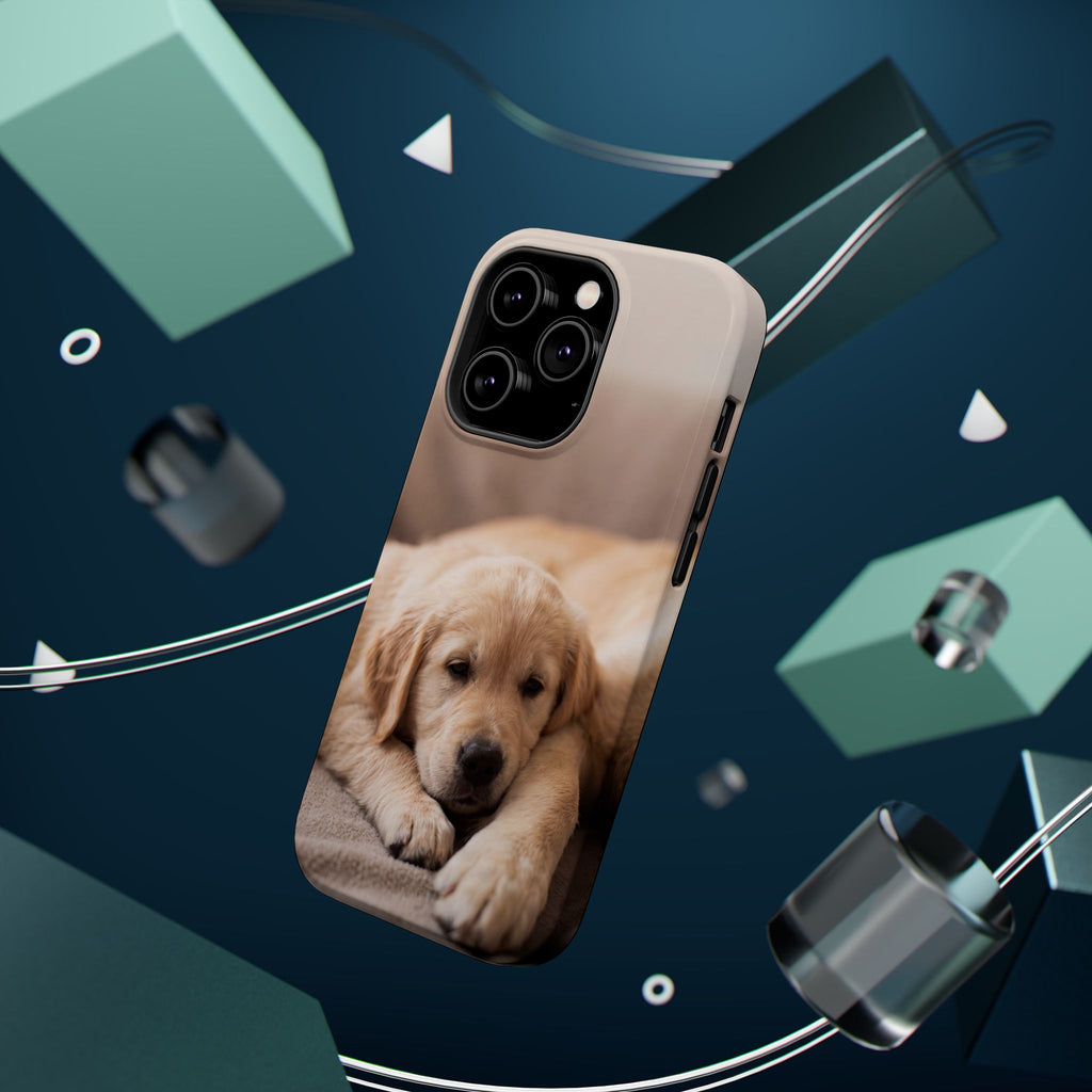 Golden Retriever Puppy Phone Case — Impact-Resistant Wireless Charging Cover