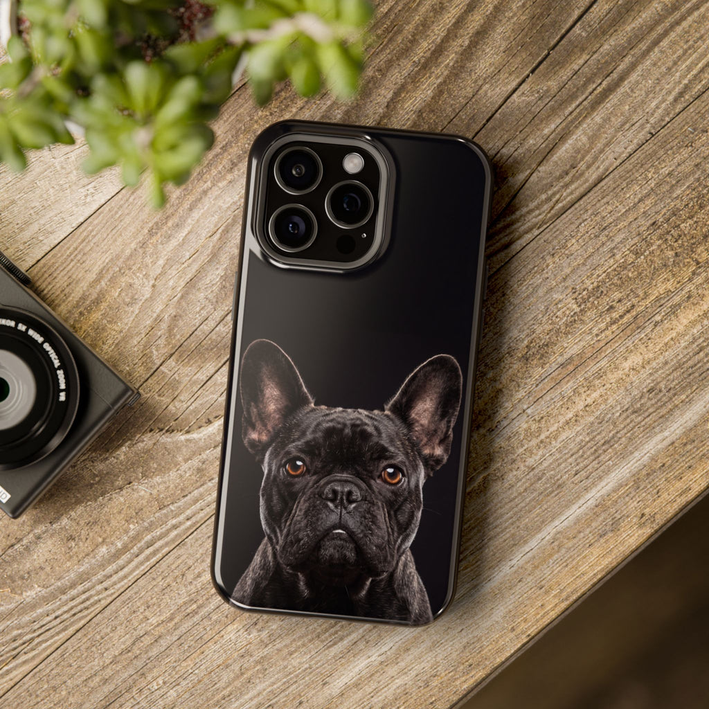 Black French Bulldog Phone Case — Impact-Resistant Wireless Charging Cover
