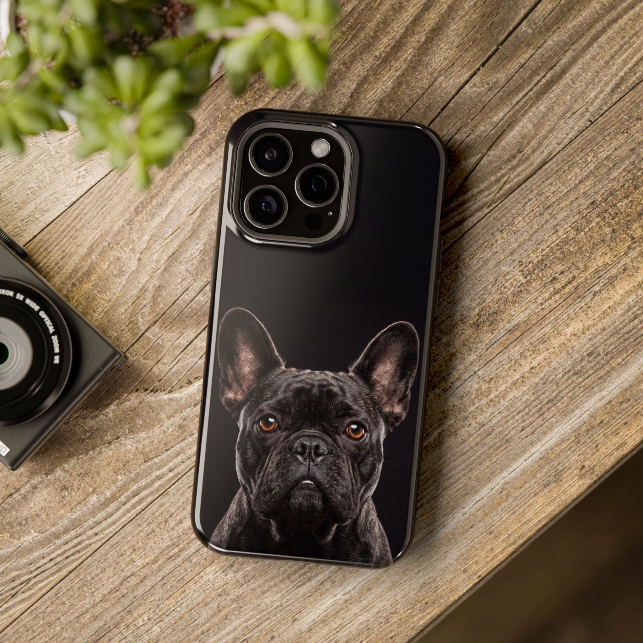 Black French Bulldog Phone Case — Impact-Resistant Wireless Charging Cover