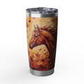 Horse Tumbler | Autumn Leaves Art — 20 oz Stainless Travel Mug