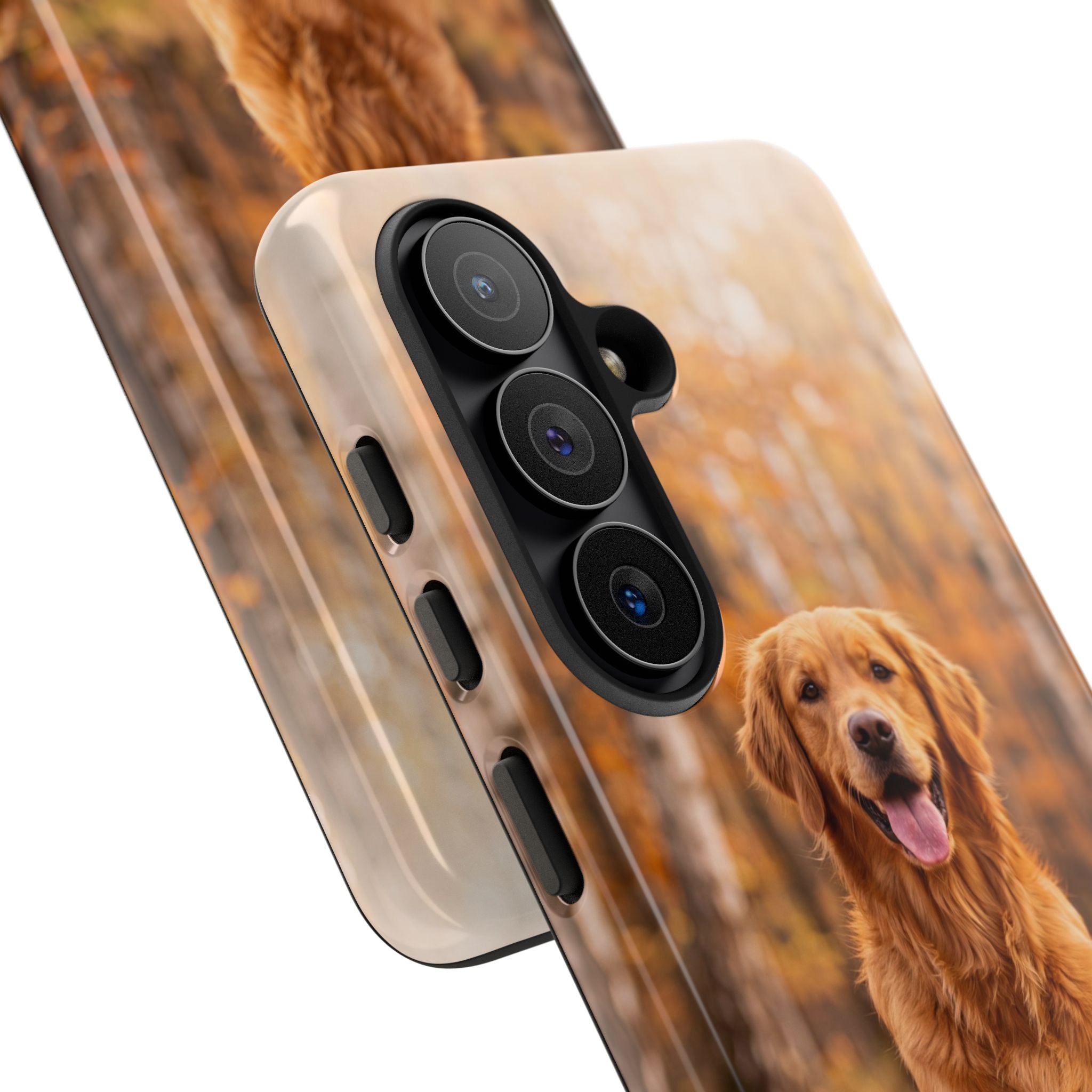 Golden Retriever Autumn Forest Phone Case | Happy Dog in Fall Foliage | Samsung & iPhone