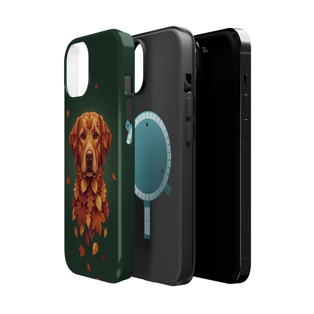 Autumn Leaves Labrador Phone Case — Tough Magnetic Case with Wireless Charging