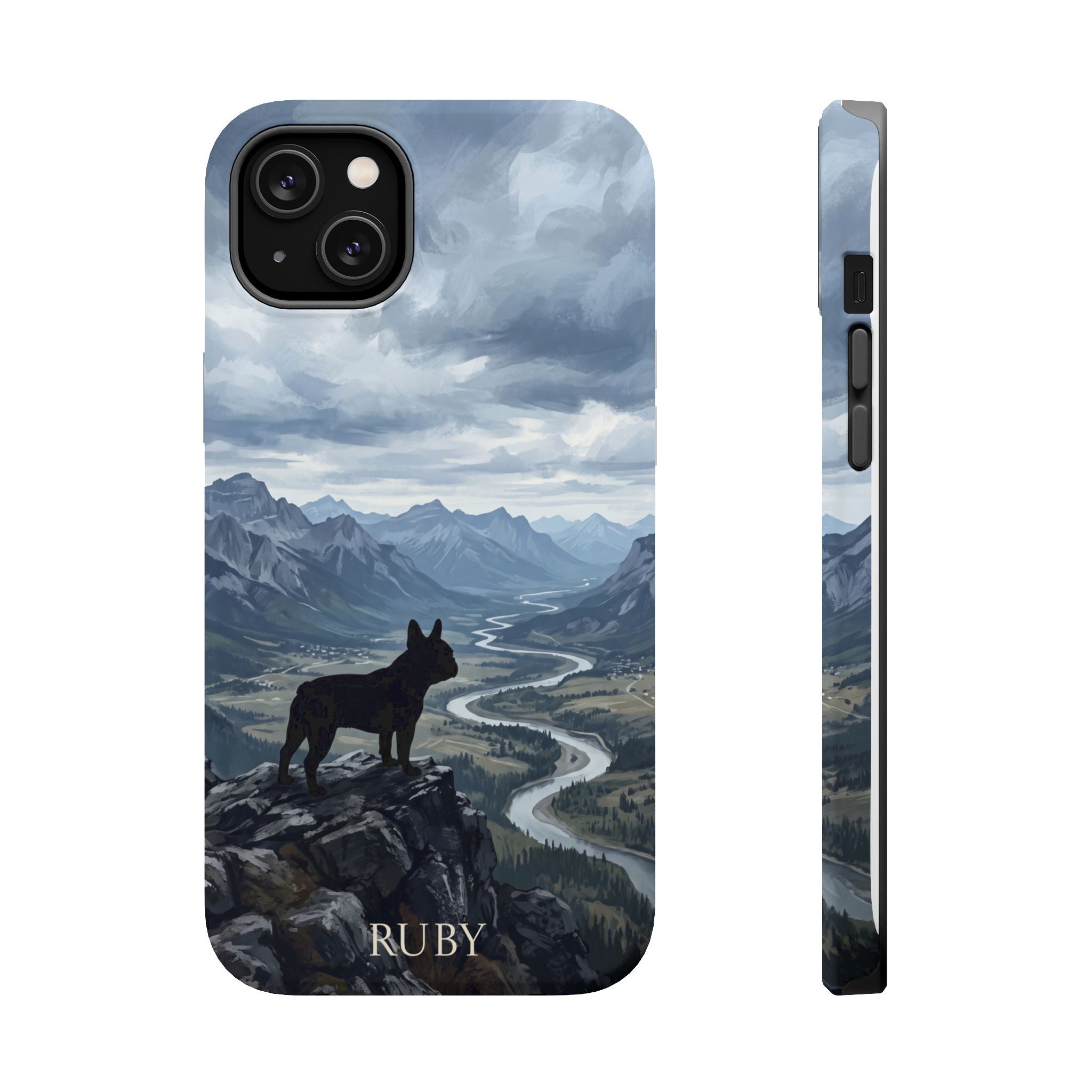 Personalized French Bulldog Mountain Valley Phone Case — Wireless Charging Cover