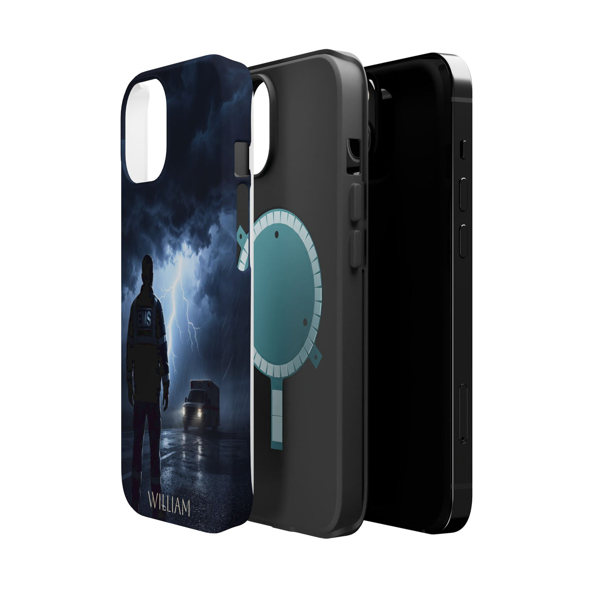 Personalized Lightning Storm EMS Phone Case — Wireless Charging Cover