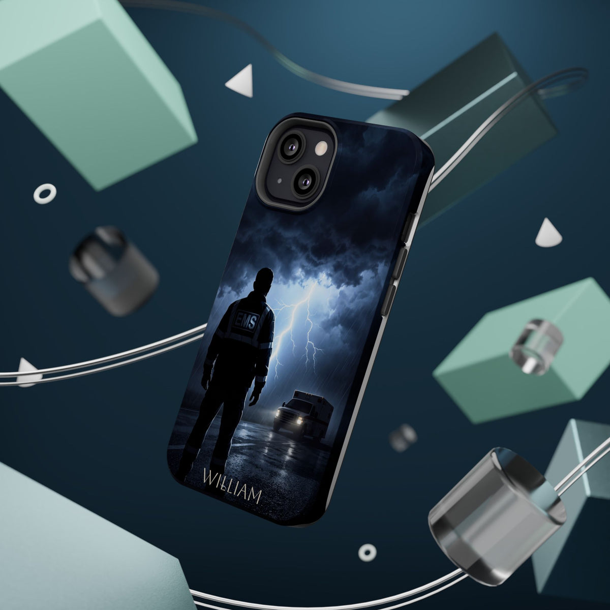 Personalized Lightning Storm EMS Phone Case — Wireless Charging Cover