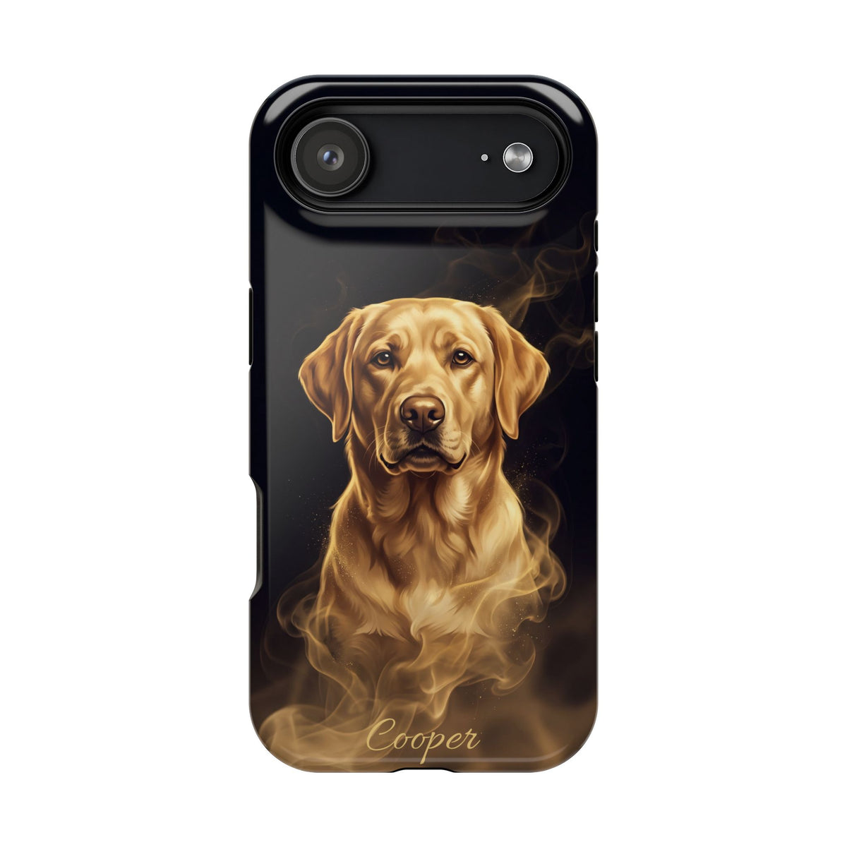 Personalized Gold Smoke Labrador Phone Case — Tough Magnetic Case with Wireless Charging