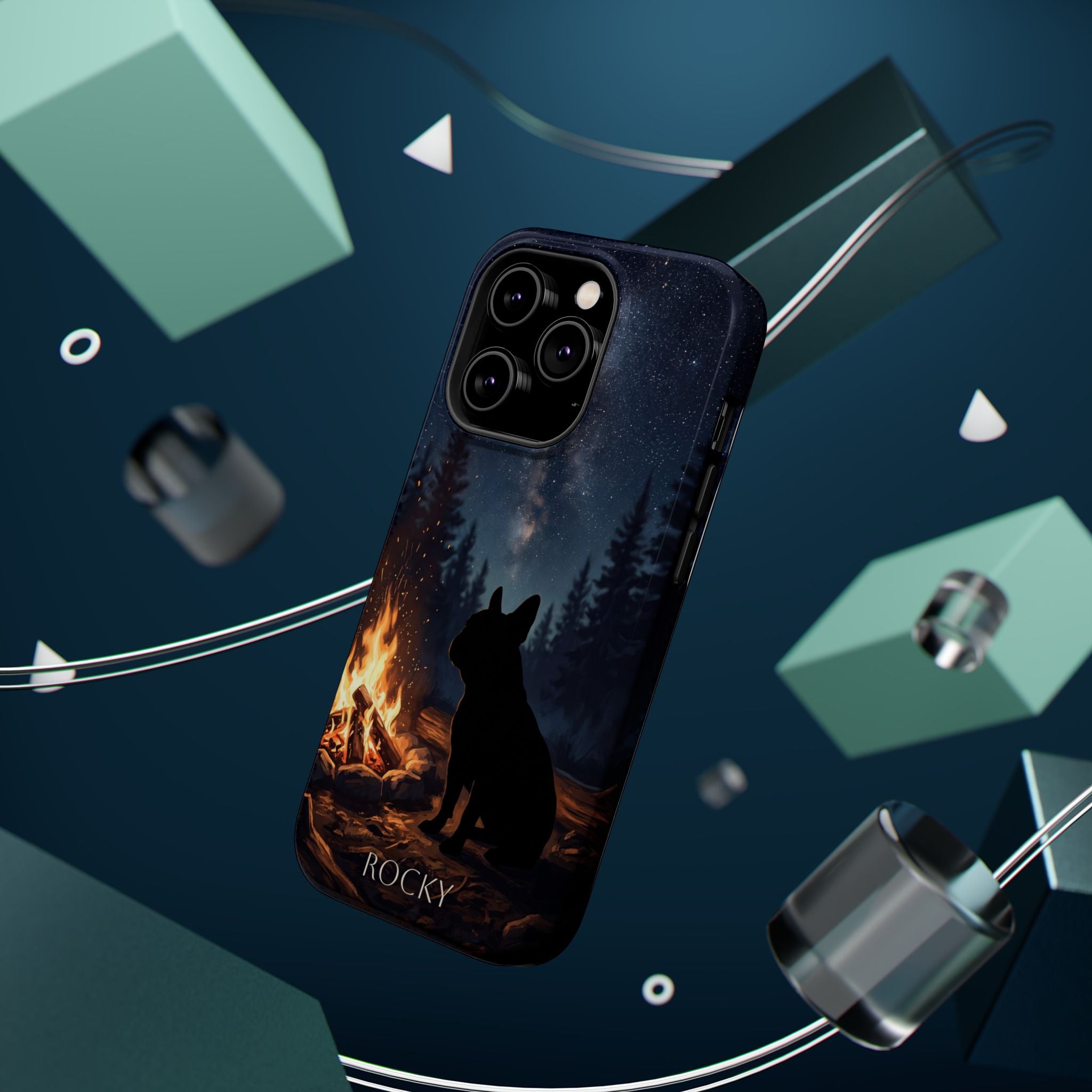 Personalized French Bulldog Campfire Phone Case — Wireless Charging Cover