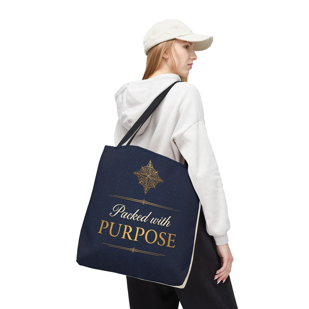 Packed with Purpose Tote | Inspirational Nurse Gift Tote Bag | Healthcare Worker Appreciation Gift | Premium Polyester Carry-All