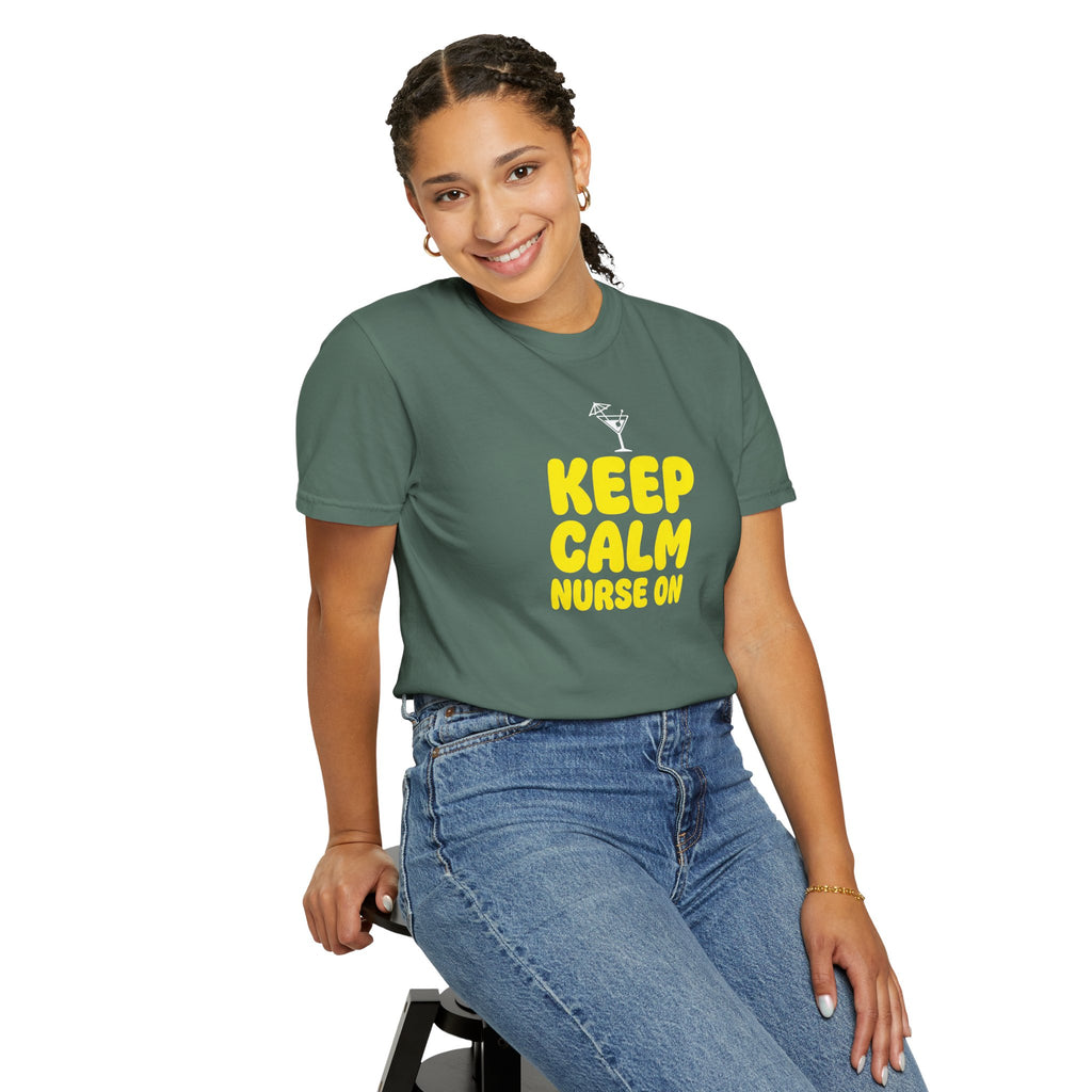 Nurse T-Shirt - "Keep Calm Nurse On" Funny Nursing Quote Unisex Tee, Nurse Appreciation Gift