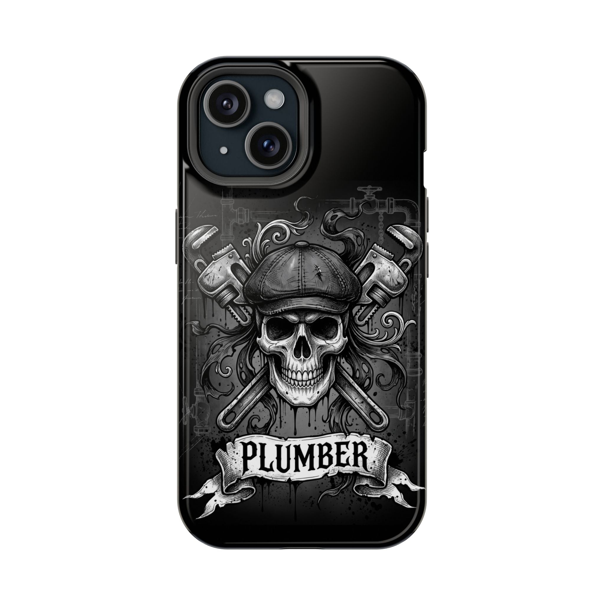 Skull & Wrenches Plumber Phone Case — Wireless Charging Cover