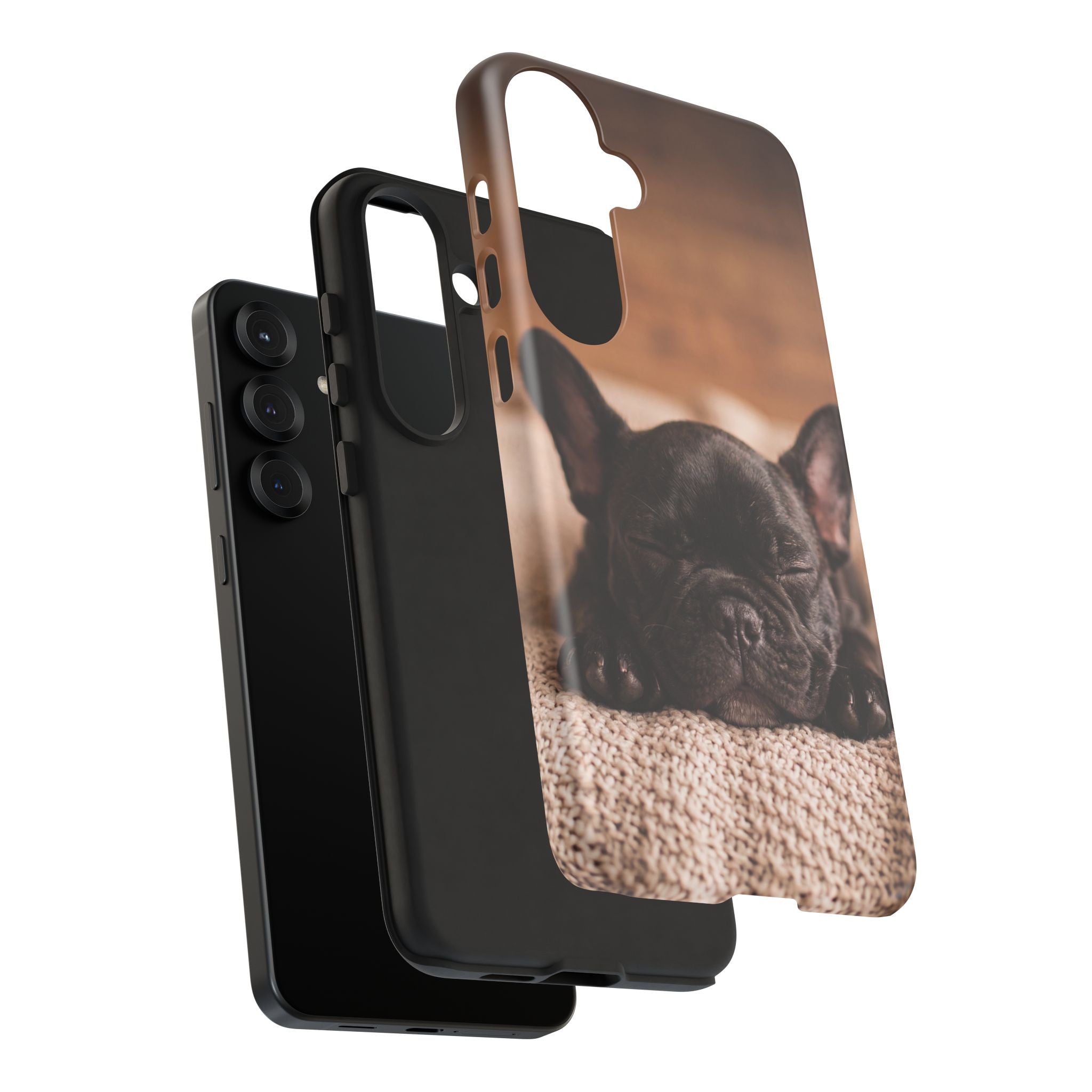 Sleeping French Bulldog Phone Case | Cozy Frenchie Resting on Blanket | iPhone & Samsung