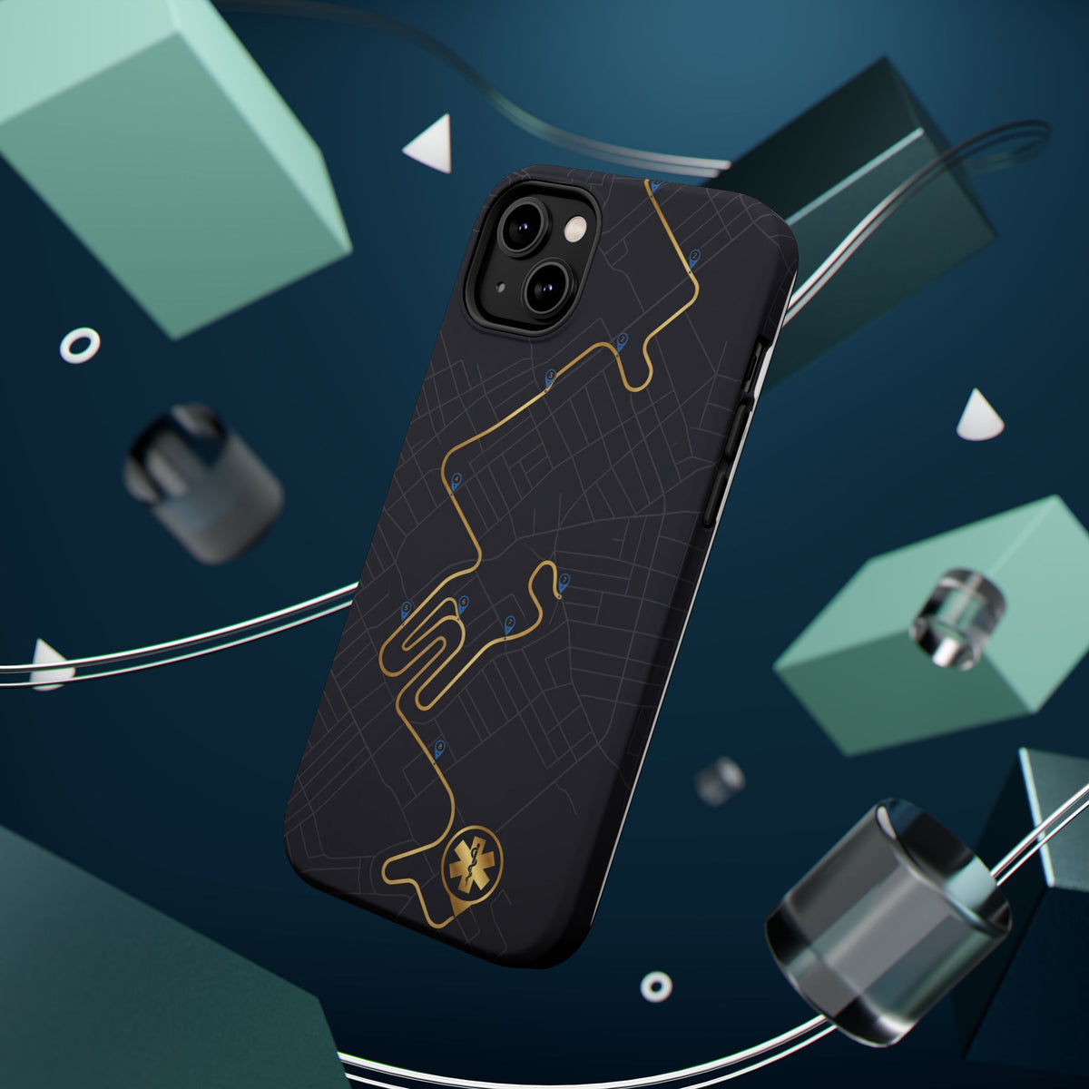 Paramedic/EMT Route Line Phone Case — Magnetic Wireless Charging Cover