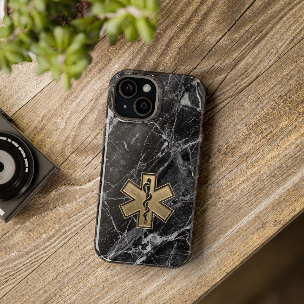 Paramedic/EMT Marble Phone Case — Magnetic Wireless Charging Cover