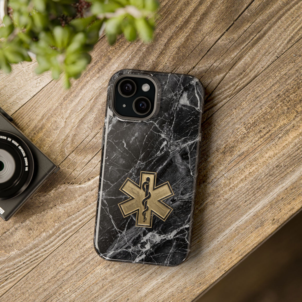 Paramedic/EMT Marble Phone Case — Magnetic Wireless Charging Cover