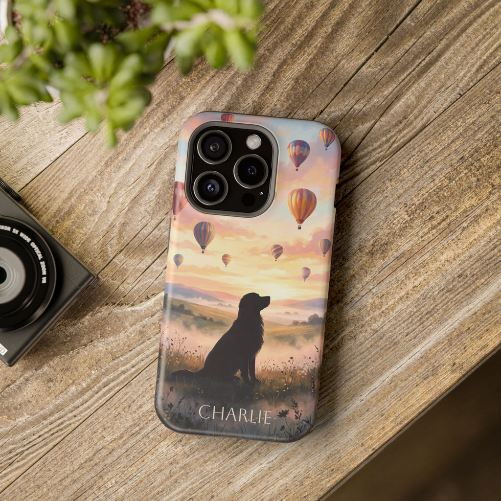 Personalized Golden Retriever Hot Air Balloon Phone Case — Wireless Charging Cover