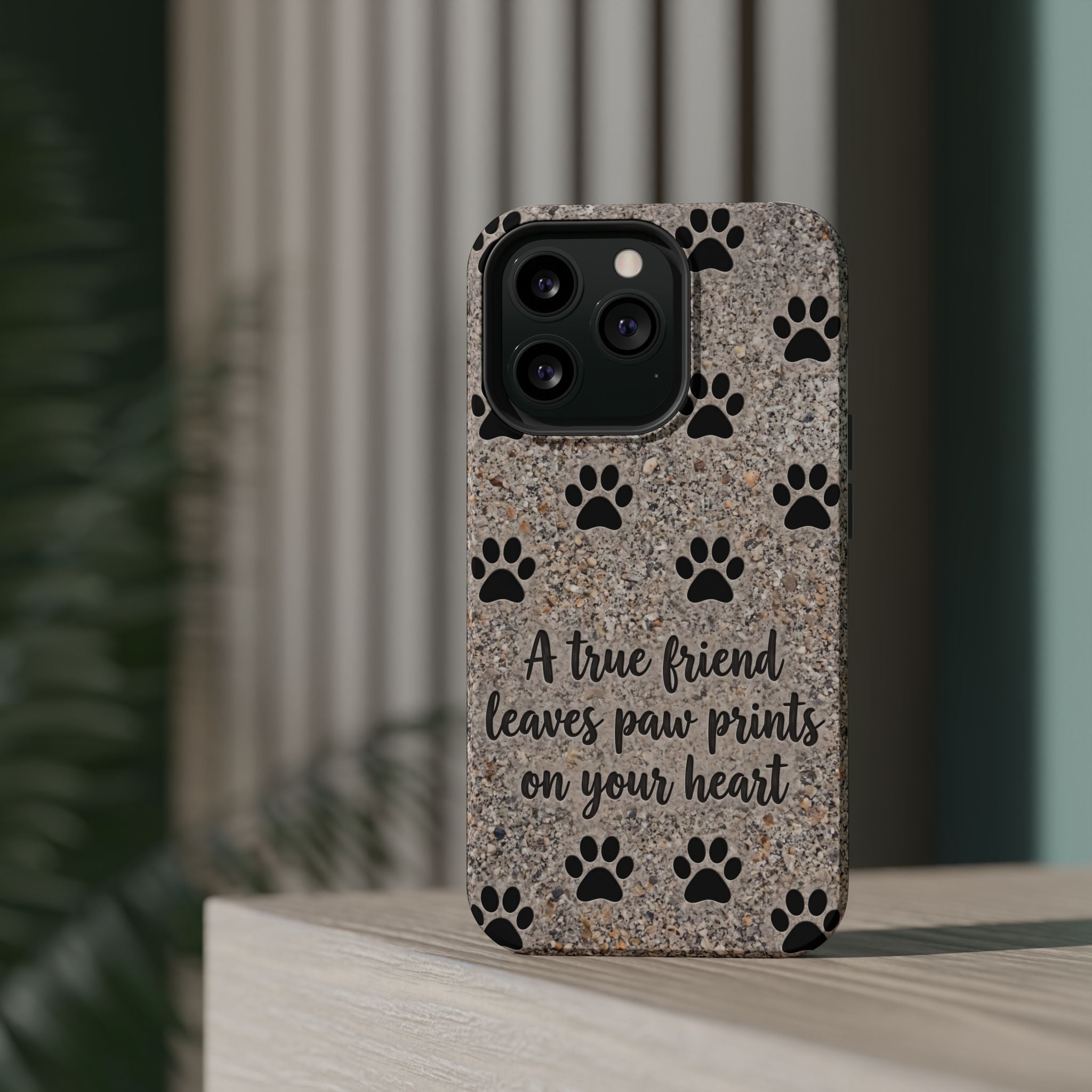 A True Friend Leaves Paw Prints Phone Case — Impact-Resistant Wireless Charging Cover