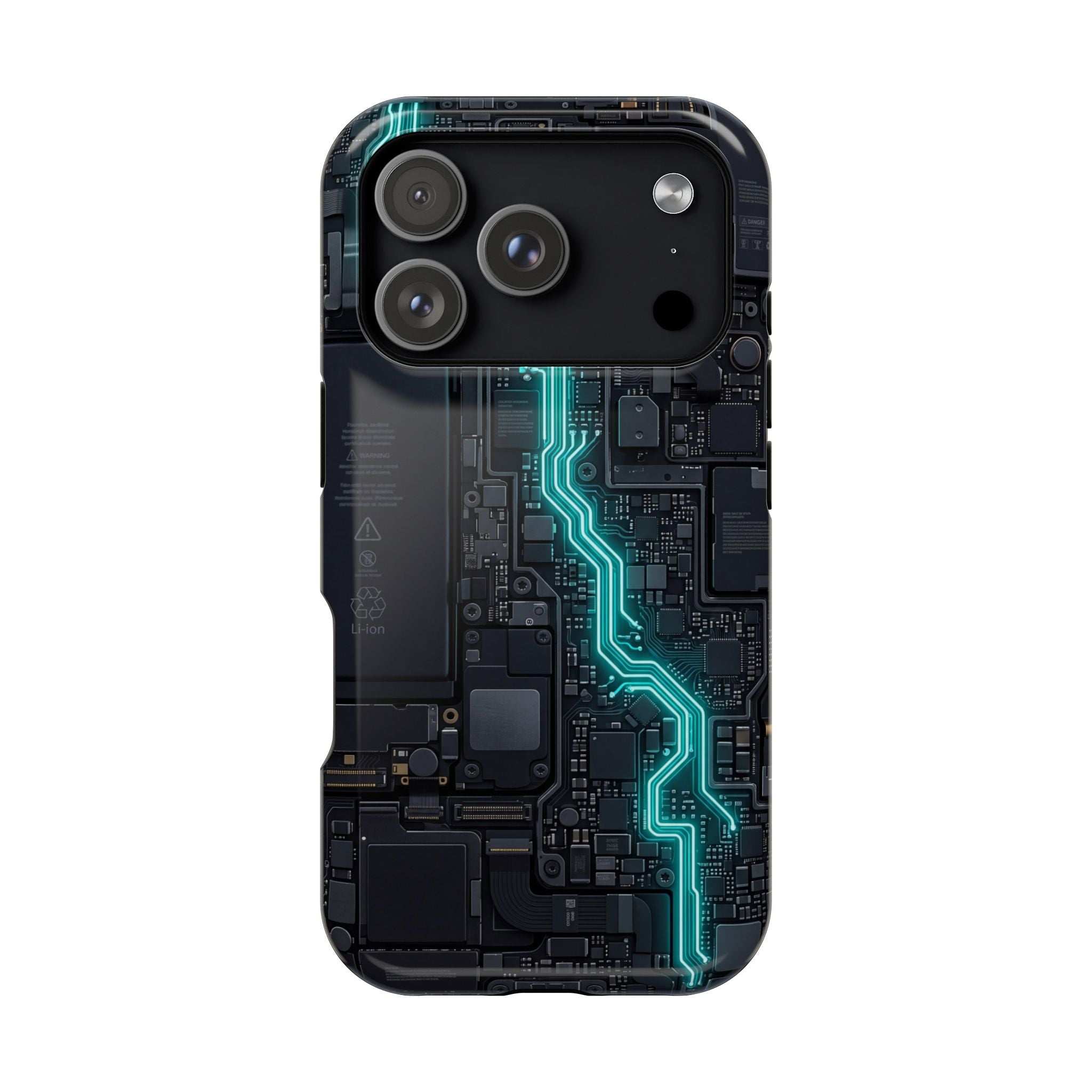 Cyan Bolt Electrician Phone Case — Electric Circuit Wireless Charging Cover