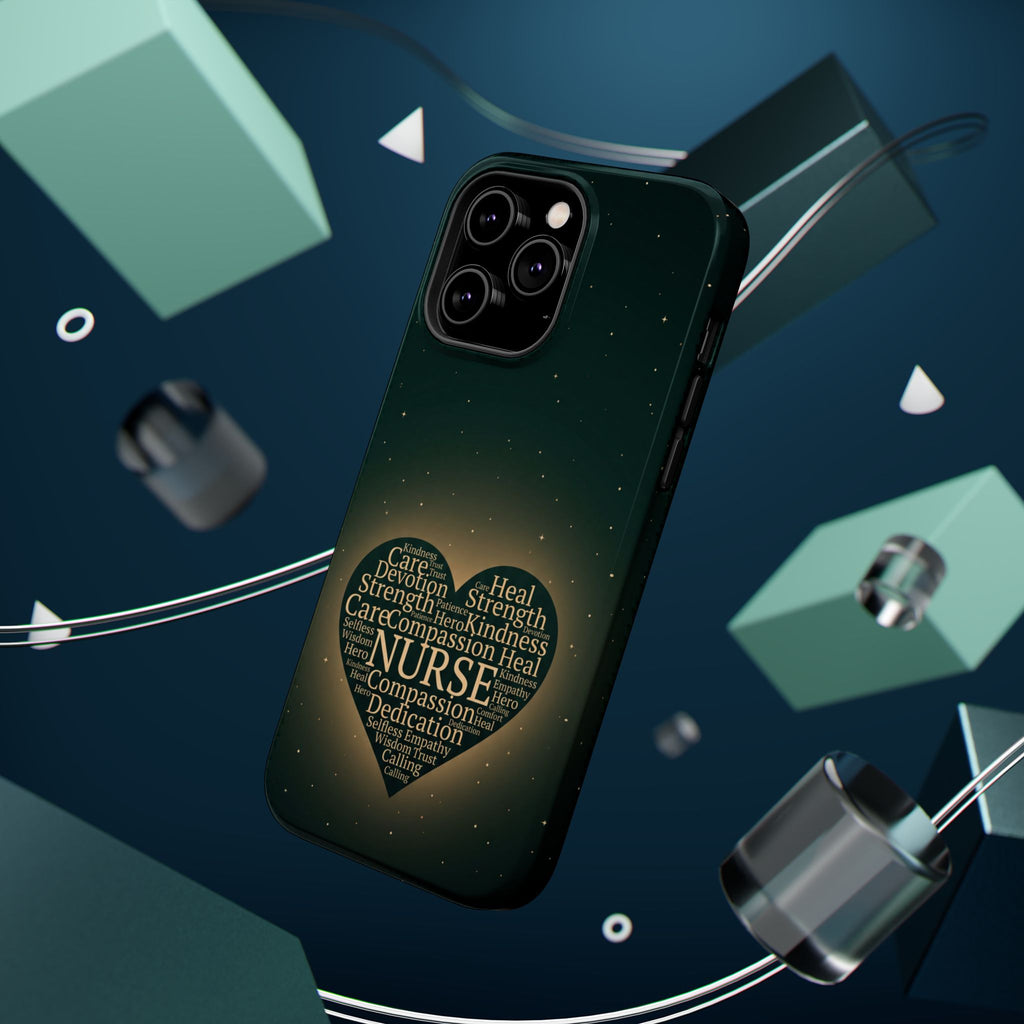Nurse Heart Word and Art Phone Case — Impact-Resistant Wireless Charging Cover