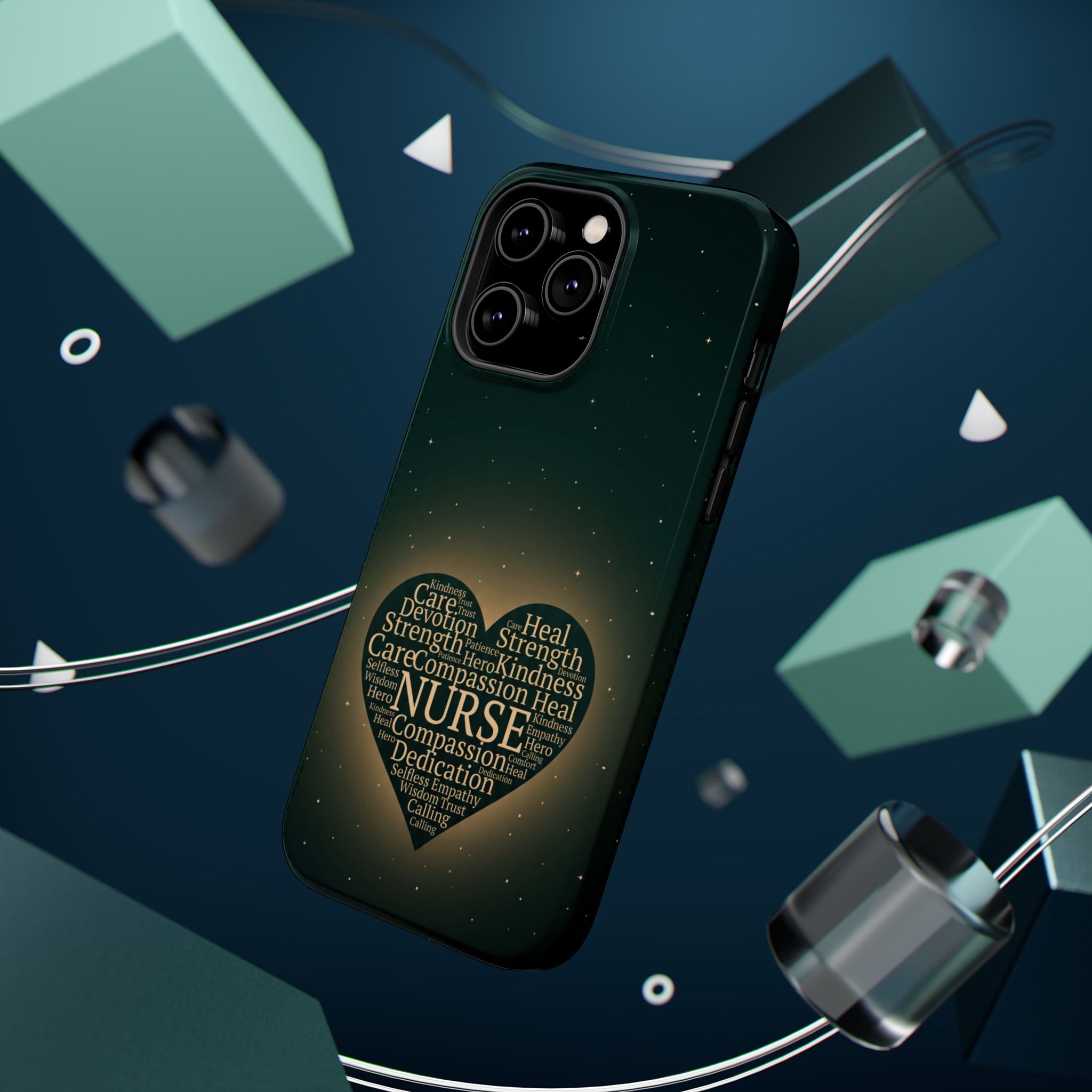Nurse Heart Word and Art Phone Case — Impact-Resistant Wireless Charging Cover