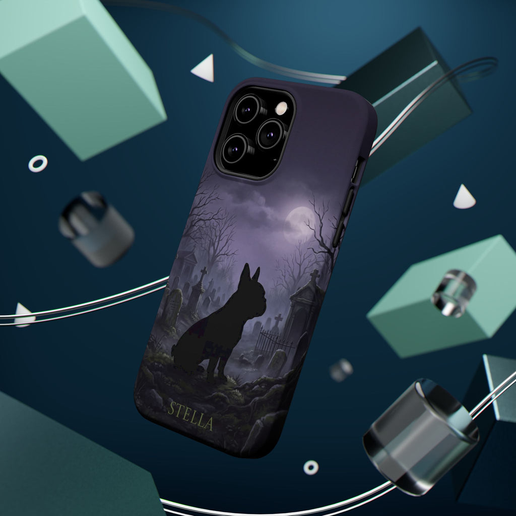 Personalized French Bulldog Moonlit Graveyard Phone Case — Wireless Charging Cover