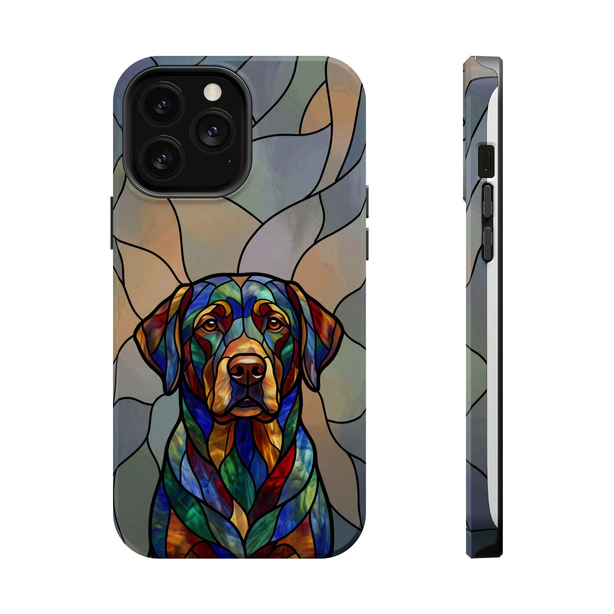 Stained Glass Labrador Phone Case — Tough Magnetic Case with Wireless Charging