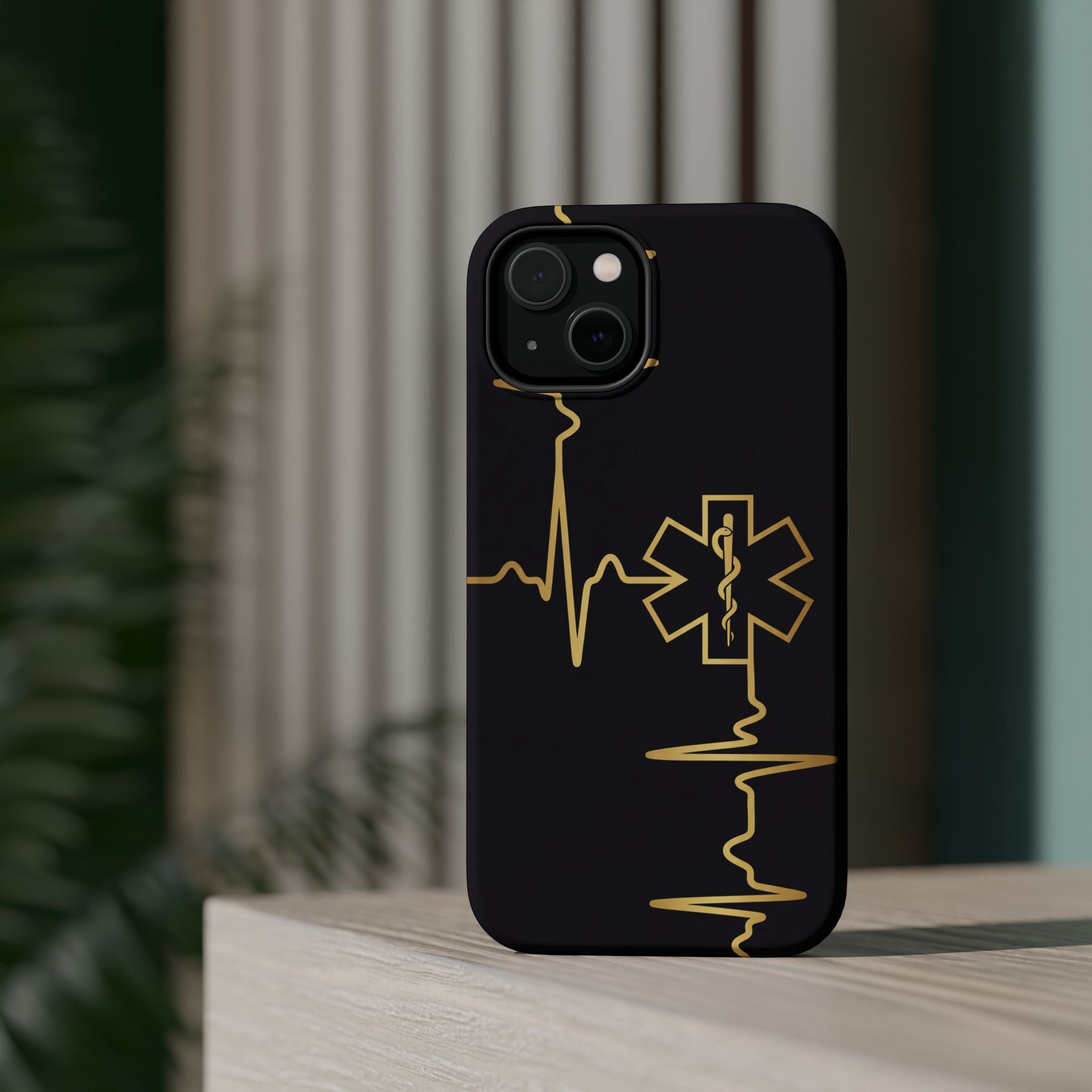 Paramedic/EMT Heartbeat Line Phone Case — Magnetic Wireless Charging Cover