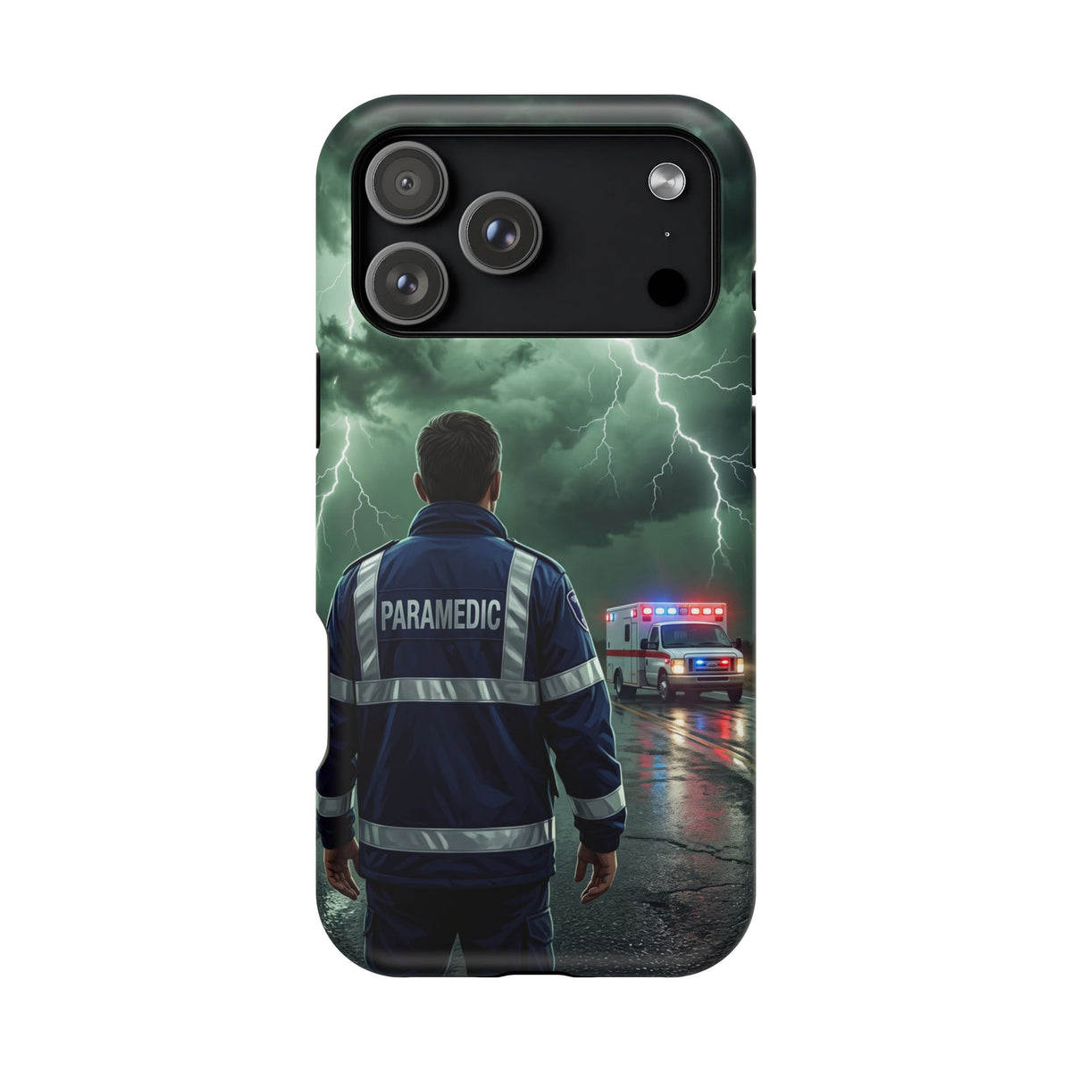Paramedic Green Storm Phone Case — Magnetic Wireless Charging Cover