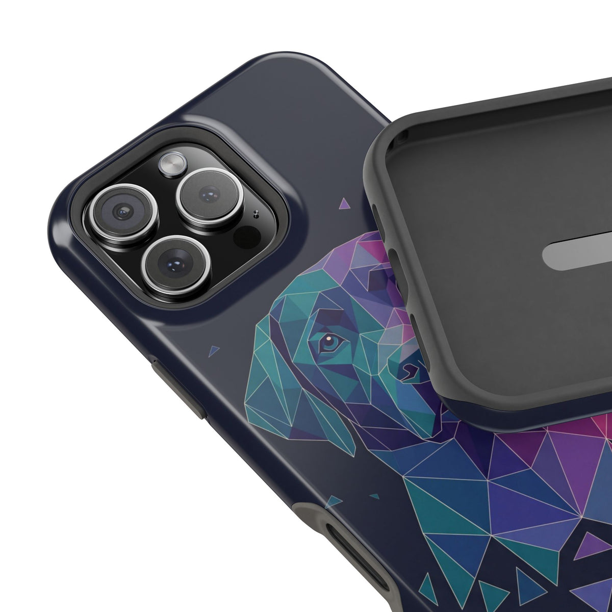 Geometric Labrador Phone Case — Tough Magnetic Case with Wireless Charging