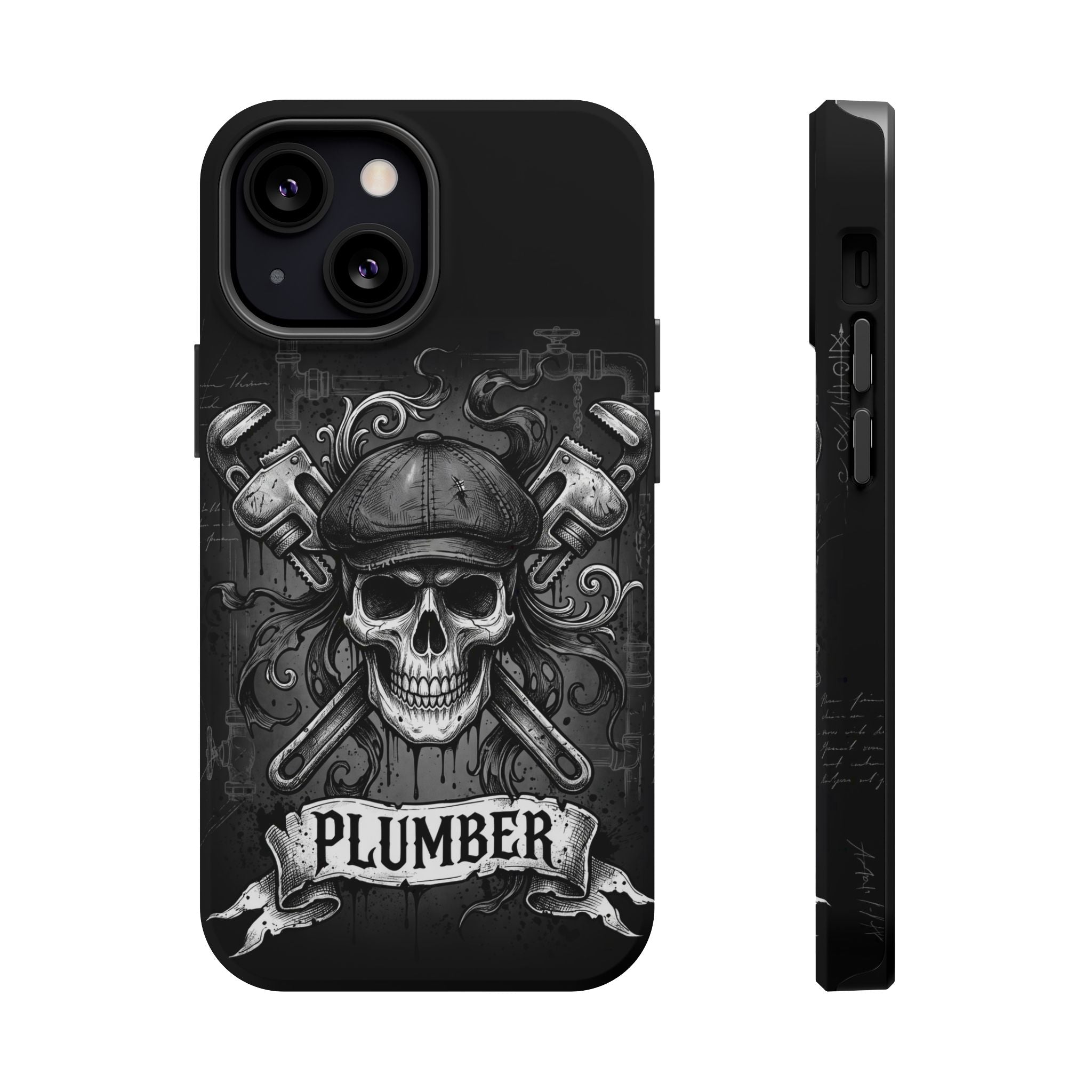Skull & Wrenches Plumber Phone Case — Wireless Charging Cover