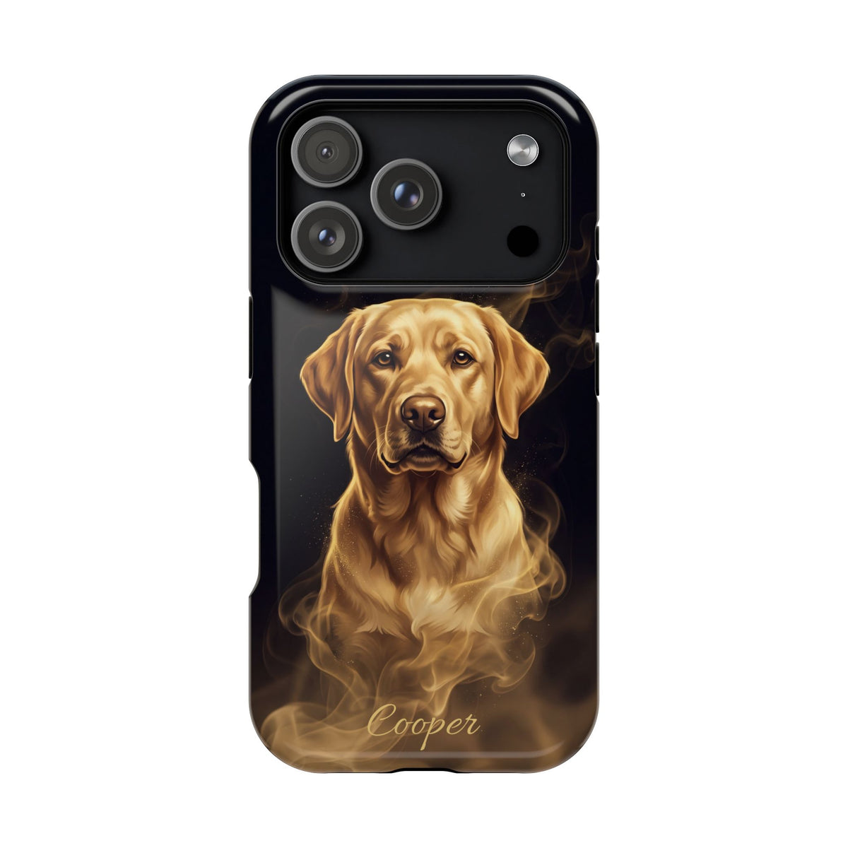 Personalized Gold Smoke Labrador Phone Case — Tough Magnetic Case with Wireless Charging