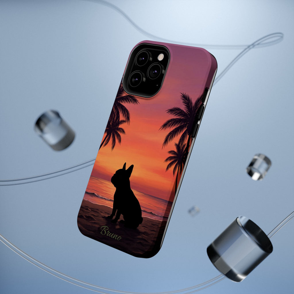 Personalized French Bulldog Tropical Beach Phone Case — Wireless Charging Cover