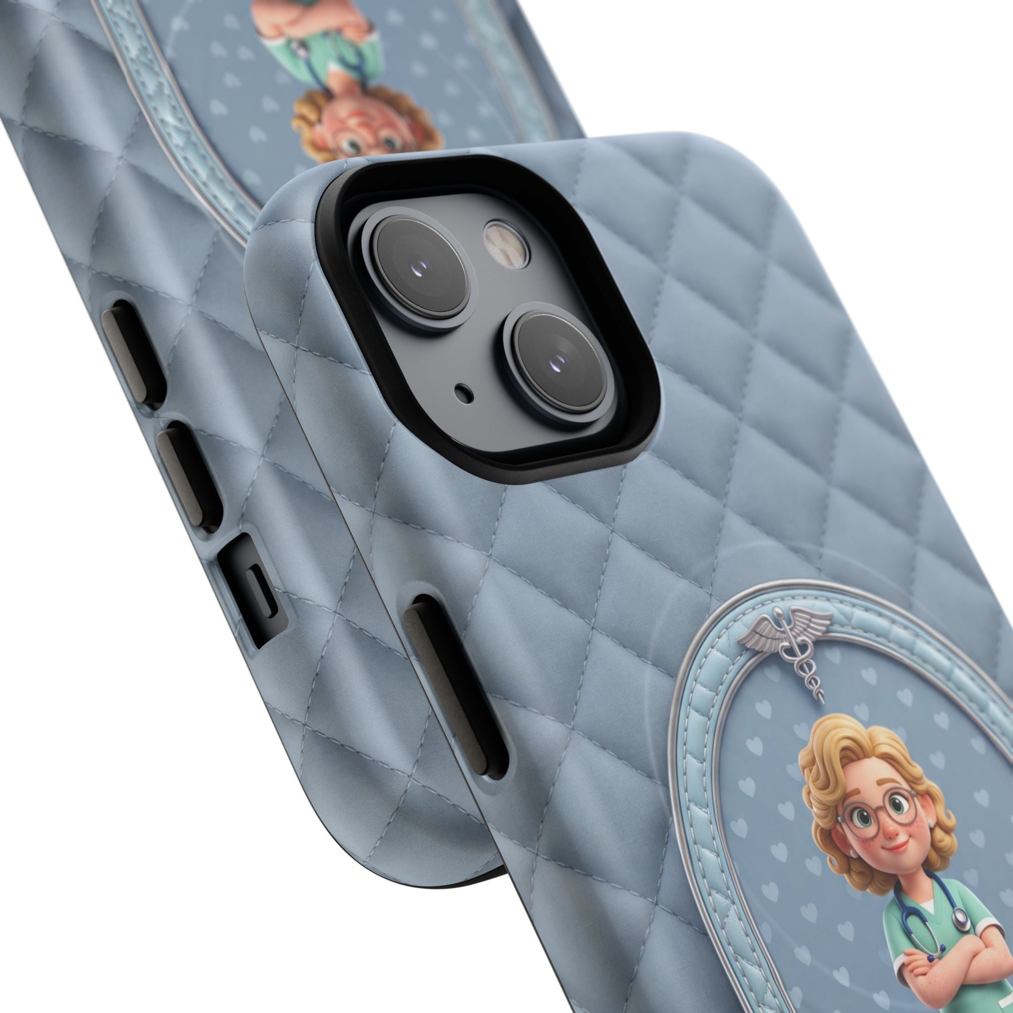 Personalized Nurse Phone Case | Quilted Badge Design, Custom Name iPhone Case