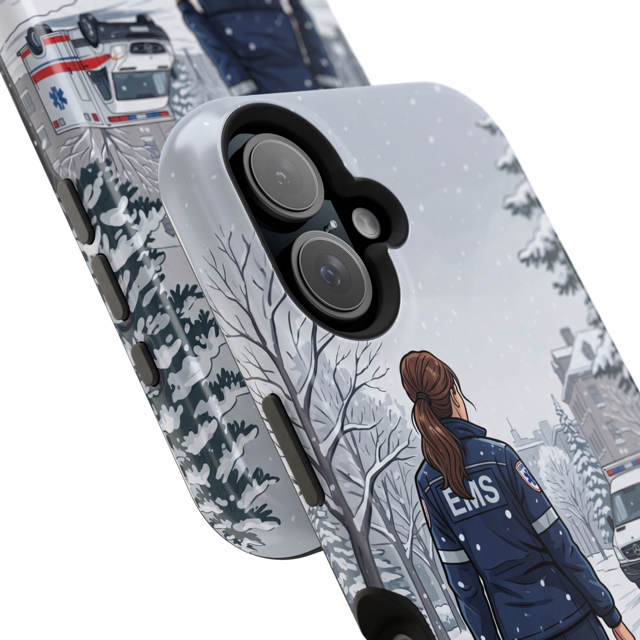 Paramedic/EMT Winter Phone Case — Magnetic Wireless Charging Cover