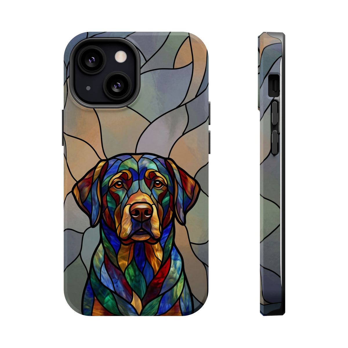 Stained Glass Labrador Phone Case — Tough Magnetic Case with Wireless Charging