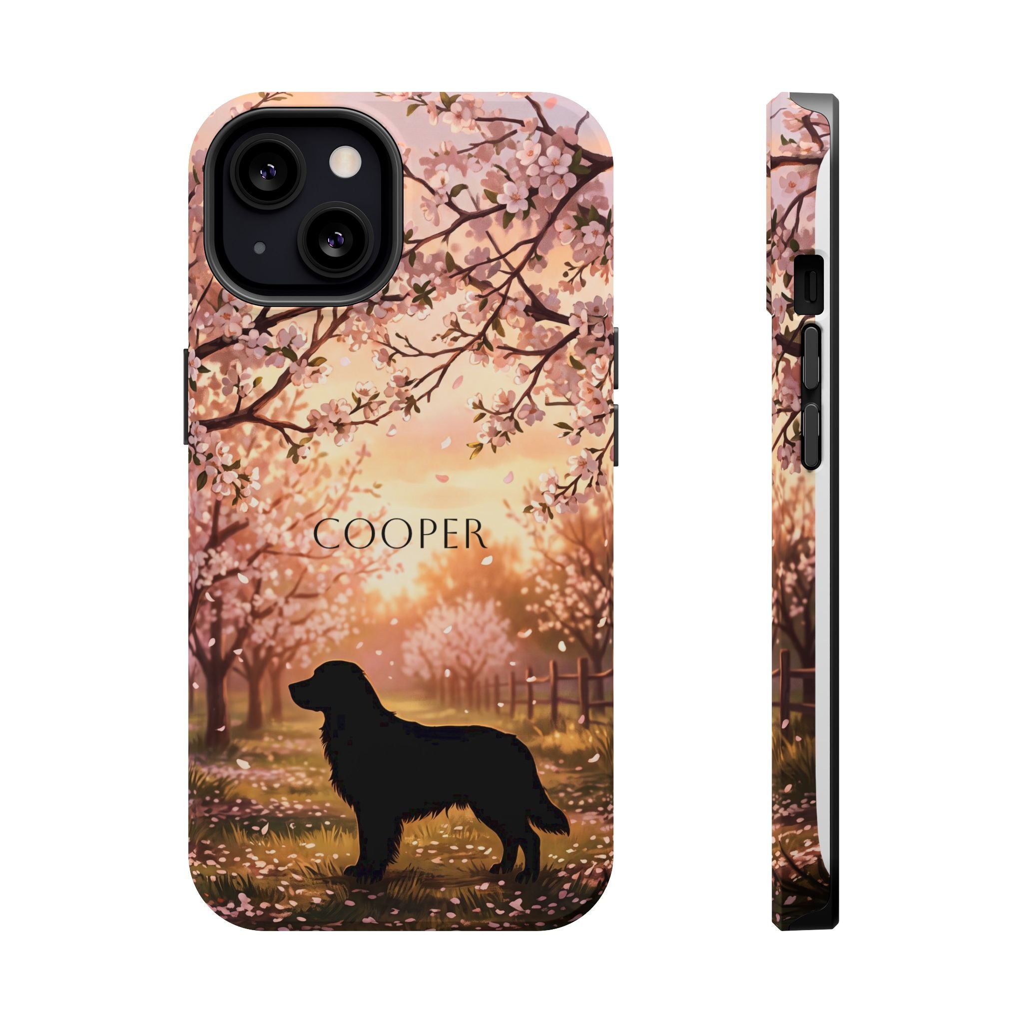 Personalized Golden Retriever Autumn Forest Phone Case — Wireless Charging Cover