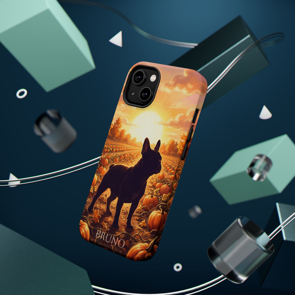 Personalized French Bulldog Pumpkin Patch Phone Case — Wireless Charging Cover