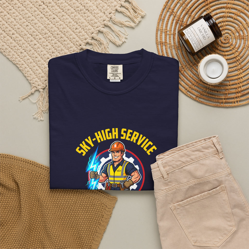Sky-High Service Grounded Results Electrician T-Shirt