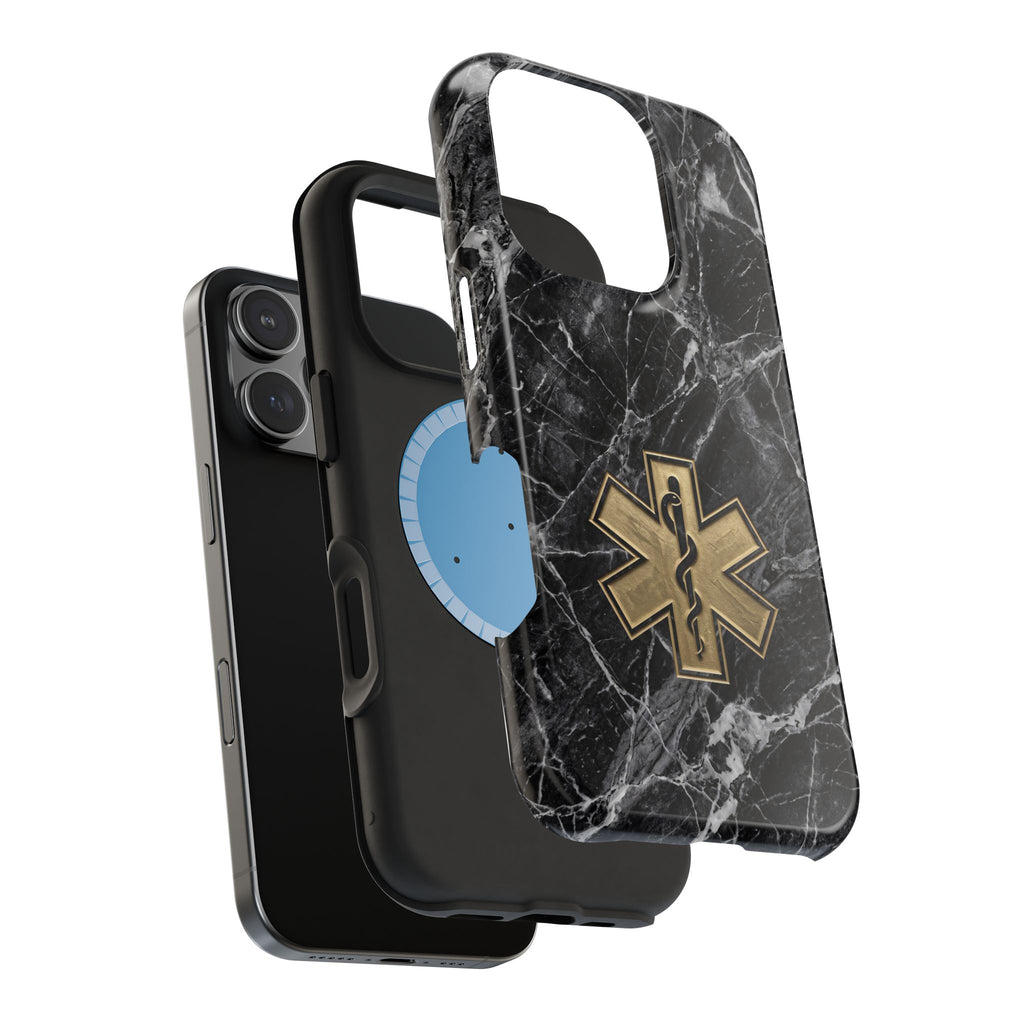 Paramedic/EMT Marble Phone Case — Magnetic Wireless Charging Cover